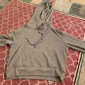 grey cropped hoodie